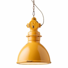 Lampe rtro style usine, couleur cramique jaune