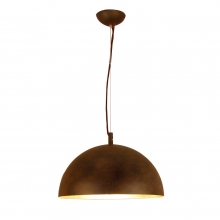 Lampe  suspendre en brun-noir, intrieur de l'abat-jour en feuille d'or, diamtre 50cm