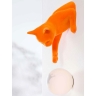 Petite lampe boule chat velours orange
