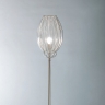 Lampadaire moderne en mtal avec un diffuseur transparent en verre de Murano en forme de cloche