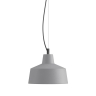 Lampe suspendue de style industriel avec petit abat-jour haut, gris mat
