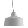 Lampe suspendue de style industriel avec grand abat-jour haut, gris mat