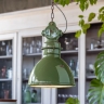 Lampe style usine rtro, couleur cramique vert sauge