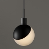 Lampe  suspension noire moderne avec abat-jour en verre...