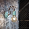 Wandlampe in azurblauer Glasur