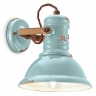 Wandlampe in azzurblauer Glasur