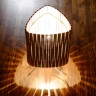 Lampe  poser contemporaine en bois dcoup