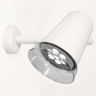 Petite suspension en aluminium en forme de cloche avec finition nickel satin et blanc